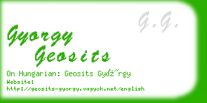 gyorgy geosits business card